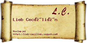 Lieb Cecílián névjegykártya